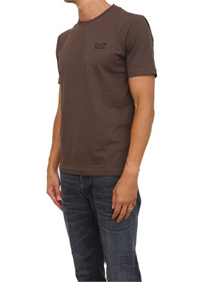 T-shirt  marrone EA7 Core Identity in cotone Pima in UOMO