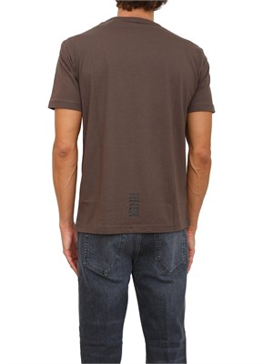 T-shirt  marrone EA7 Core Identity in cotone Pima in UOMO