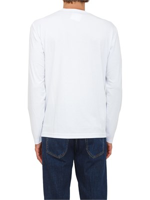 T-shirt bianco Ea7 a maniche lunghe in jersey stretch in UOMO