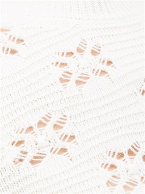 Maglia Twinset in misto lana bianca lavorata con punto a motivo geometrico in DONNA