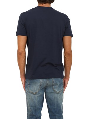 T-shirt a maniche corte blu EA7 Visibility in jersey stretch di cotone in UOMO