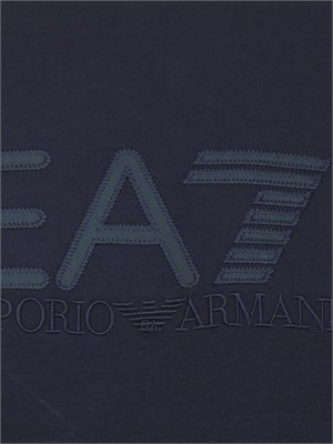 T-shirt a maniche corte blu EA7 Visibility in jersey stretch di cotone in UOMO