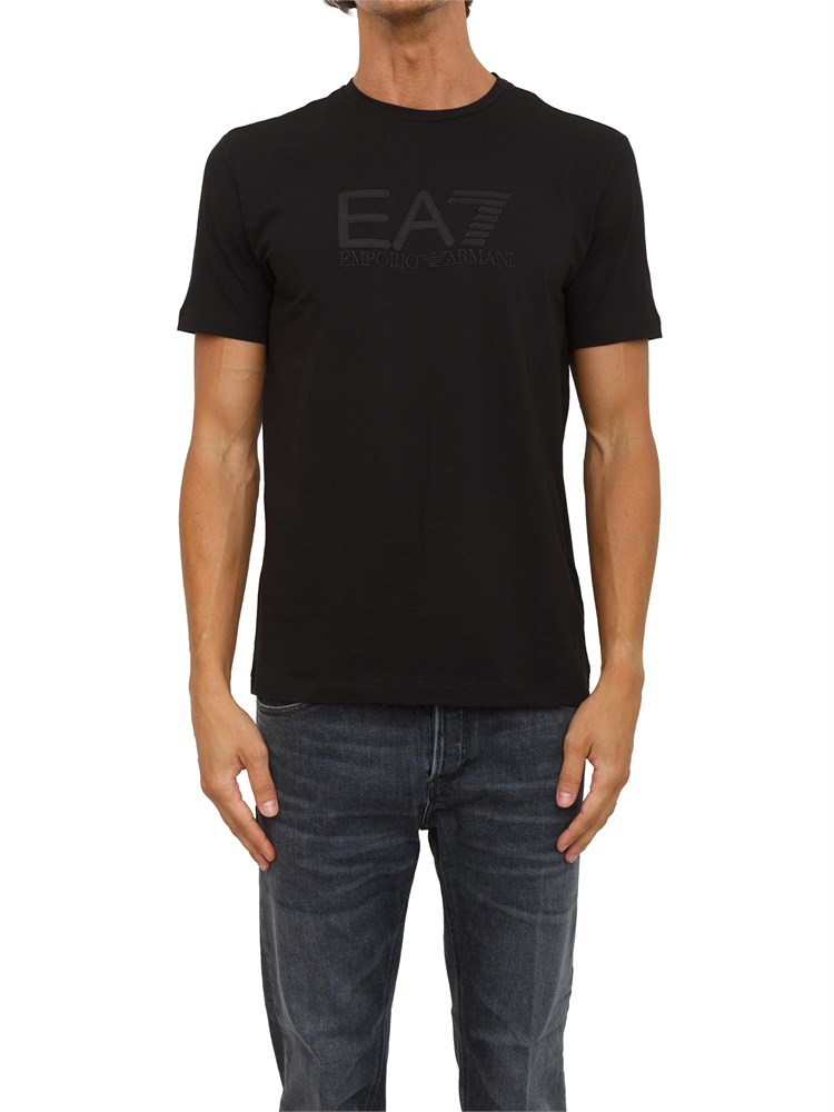 T-shirt a maniche corte nero EA7 Visibility in jersey stretch di cotone