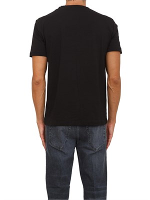 T-shirt a maniche corte nero EA7 Visibility in jersey stretch di cotone in UOMO