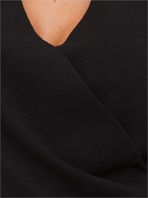 Maglia Twinset in viscosa nera con cut-out e incrocio in DONNA