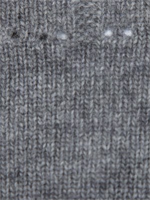 Maglia cropped Twinset in misto mohair grigio con inserti lurex in fondo in DONNA