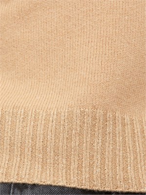Maglia cropped Twinset in misto mohair cammello con inserti lurex in fondo in DONNA