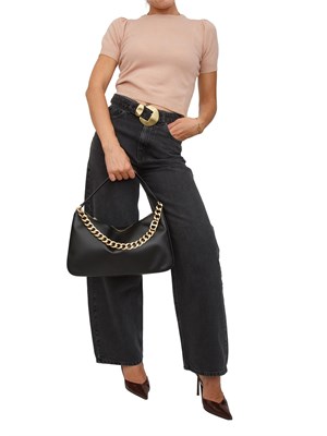 Maglia maniche corte Twinset in misto cashmere con lurex rosa in DONNA