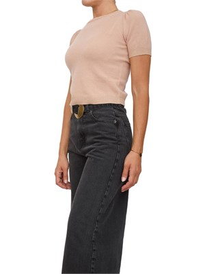 Maglia maniche corte Twinset in misto cashmere con lurex rosa in DONNA