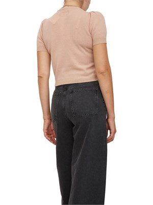 Maglia maniche corte Twinset in misto cashmere con lurex rosa in DONNA