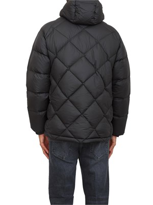 Piumino nero EA7 con cappuccio in tessuto tecnico in UOMO