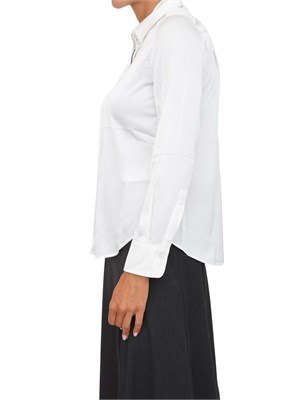Camicia manica lunga Emme Marella in tessuto effetto seta bianco in DONNA