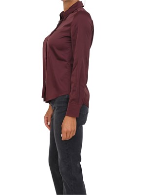 Camicia manica lunga Emme Marella in tessuto effetto seta bordeaux in DONNA