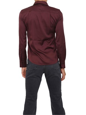 Camicia manica lunga Emme Marella in tessuto effetto seta bordeaux in DONNA