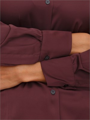 Camicia manica lunga Emme Marella in tessuto effetto seta bordeaux in DONNA