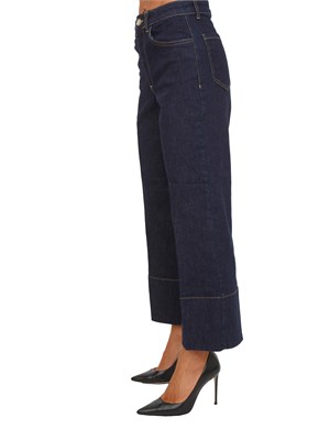Jeans stretch blu scuro Emme Marella con fit dritto e orlo impunturato in DONNA