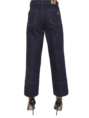 Jeans stretch blu scuro Emme Marella con fit dritto e orlo impunturato in DONNA