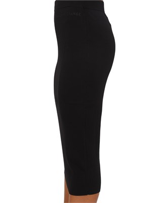 Gonna midi Armani Exchange in maglia di viscosa a coste nera in DONNA