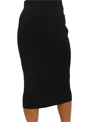 Gonna midi Armani Exchange in maglia di viscosa a coste nera in DONNA