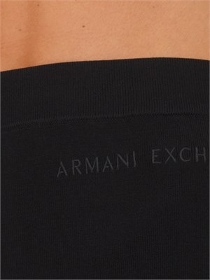 Gonna midi Armani Exchange in maglia di viscosa a coste nera in DONNA