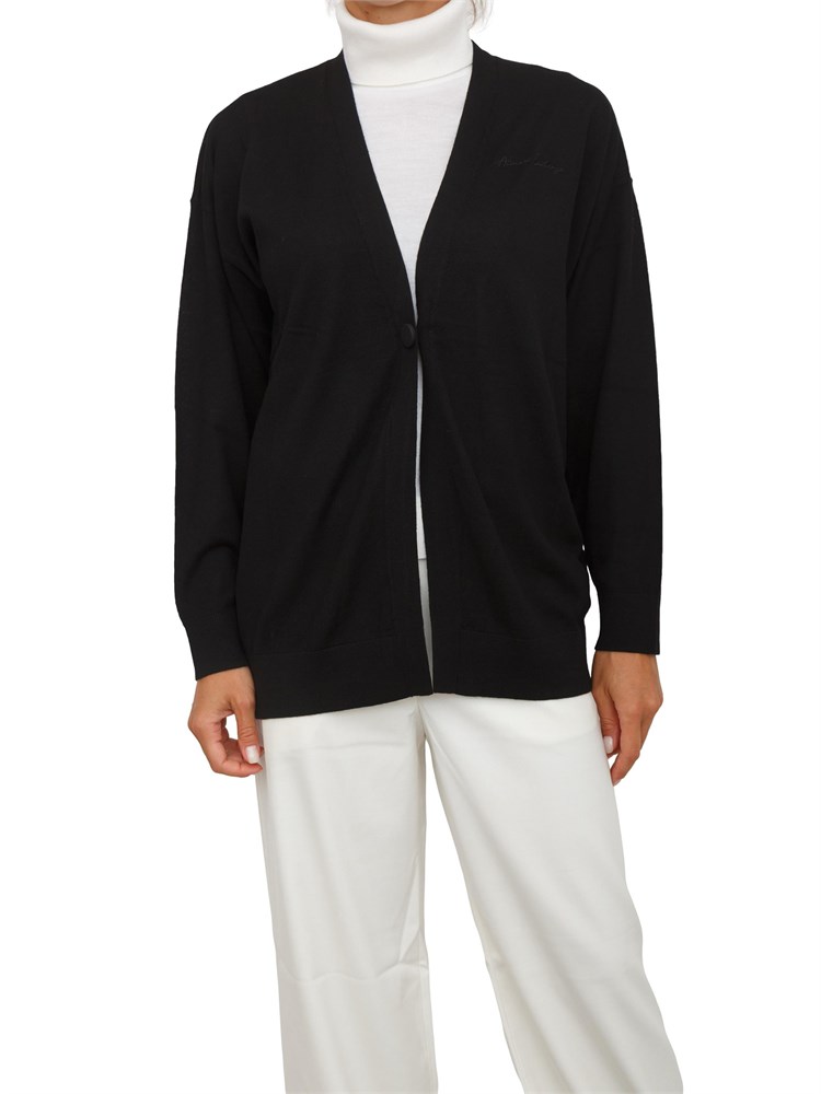 Cardigan donna Armani Exchange in misto cotone nero