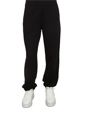 Pantaloni jogger con logo Armani Exchange donna in viscosa stretch nero in DONNA