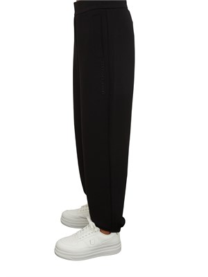 Pantaloni jogger con logo Armani Exchange donna in viscosa stretch nero in DONNA