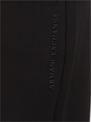 Pantaloni jogger con logo Armani Exchange donna in viscosa stretch nero in DONNA