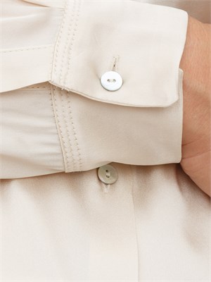 Camicia Marella in raso di misto seta cipria in DONNA