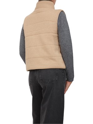 Gilet iBlues in lana beige imbottito e trapuntato con zip doppio cursore in DONNA