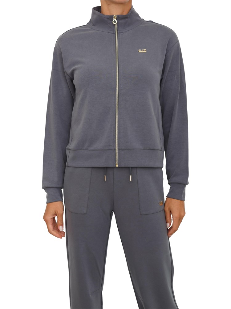 Felpa EA7 Emporio Armani in misto modal stretch grigio