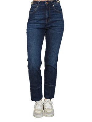 Jeans denim scuro iBlues con risvolto alto in fondo in DONNA