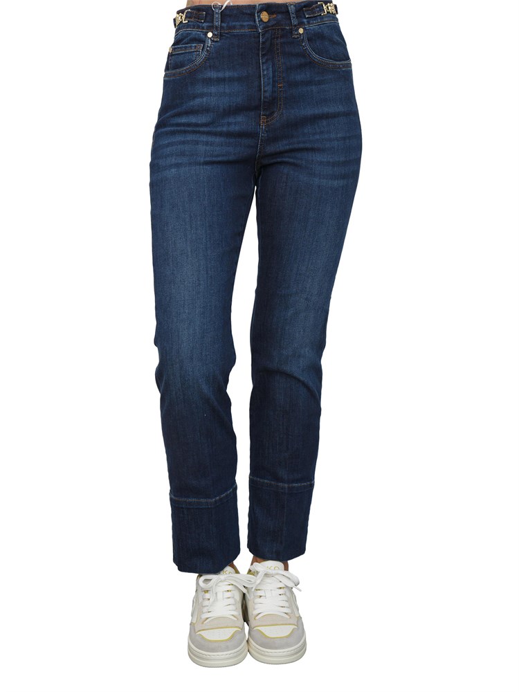 Jeans denim scuro iBlues con risvolto alto in fondo