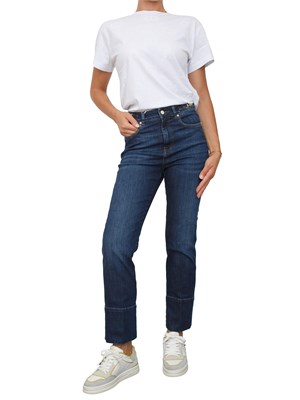 Jeans denim scuro iBlues con risvolto alto in fondo in DONNA