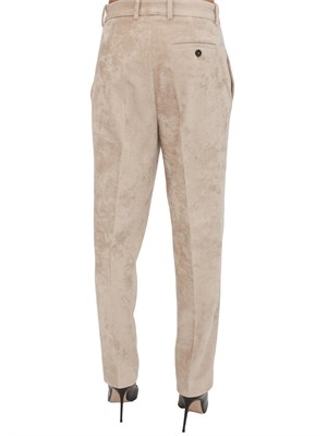 Pantaloni donna Circolo 1901 in velluto con lavorazione a coste beige in DONNA