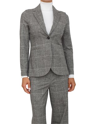 Giacca monopetto Circolo 1901 in lana grigio-nera principe di Galles in DONNA