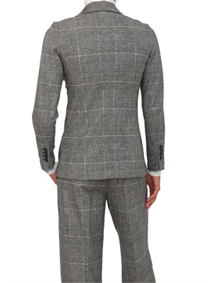 Giacca monopetto Circolo 1901 in lana grigio-nera principe di Galles in DONNA