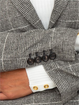 Giacca monopetto Circolo 1901 in lana grigio-nera principe di Galles in DONNA