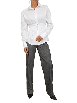 Pantalone donna Fracomina in tessuto spigato grigio in DONNA