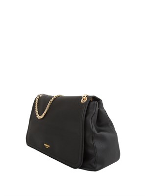 Borsa a spalla 'Brera' Twinset con logo lettering in ecopelle nera in DONNA