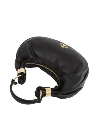 Borsa hobo Twinset in ecopelle nera con inserti oro in DONNA