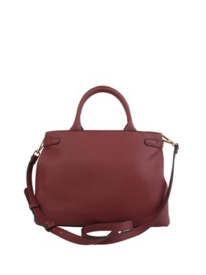 Borsa shopper Twinset con fibbie e tracolla in pelle ecologica bordeaux in DONNA