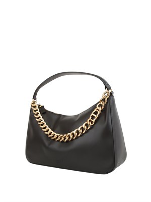 Borsa media 'Liliane' Twinset in pelle liscia nera in DONNA