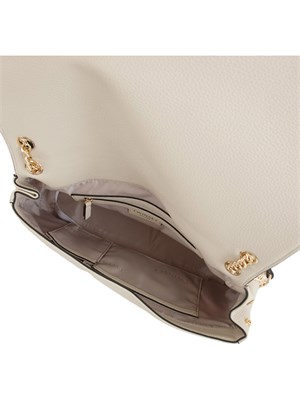 Borsa a spalla 'Brera' Twinset con logo lettering in ecopelle avorio in DONNA