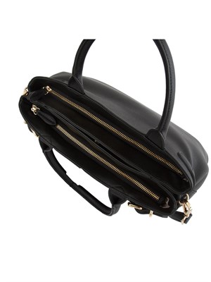 Borsa shopper Twinset con fibbie e tracolla in pelle ecologica nera in DONNA