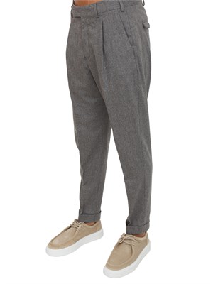 Pantaloni uomo PT Torino in flanella e cachemire grigio in UOMO