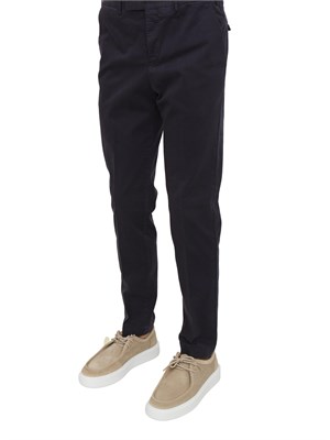Pantaloni uomo PT Torino in gabardina di cotone blu in UOMO