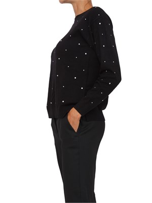 Maglia Emme Marella in misto lana nera con strass applicati in DONNA