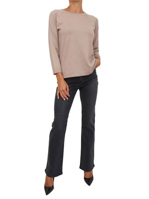 Maglia Emme Marella con maniche raglan in viscosa stretch beige in DONNA