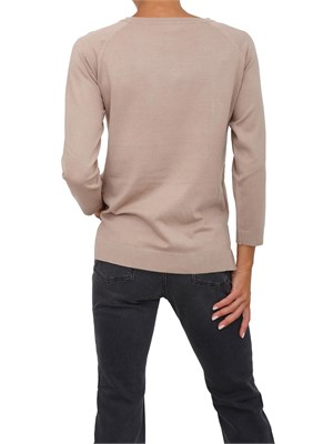 Maglia Emme Marella con maniche raglan in viscosa stretch beige in DONNA